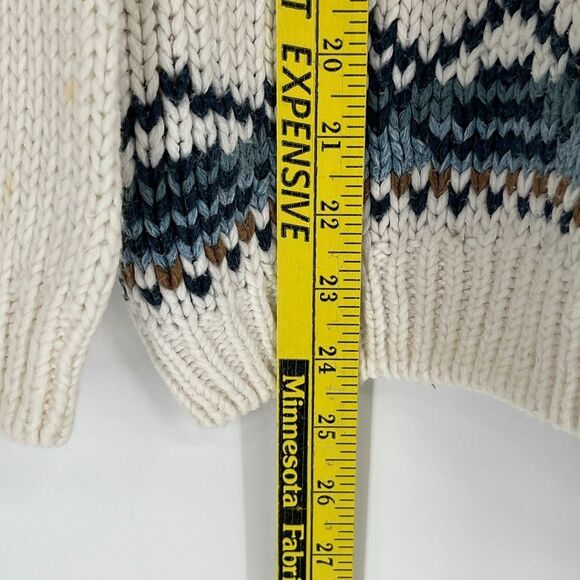 HUNTINGTON RIDGE Women’s L Vtg Hand-Knit Sweater Cream Floral Boho Cottagecore - Picture 9 of 13